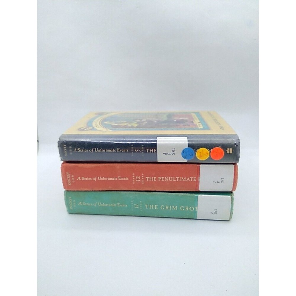HC ex libr Lemony Snicket A Series of Unfortunate Events lot of 3 books 5,11,12